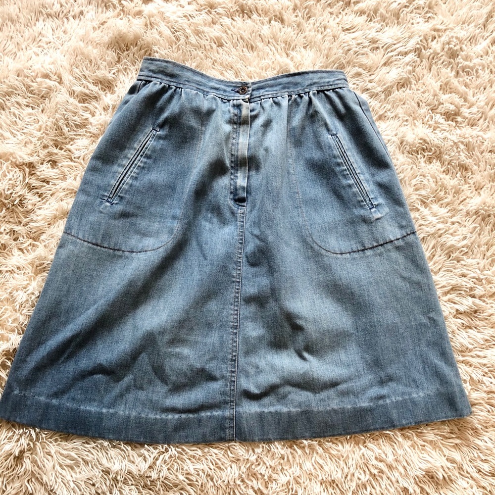 Vintage denim midi skirt